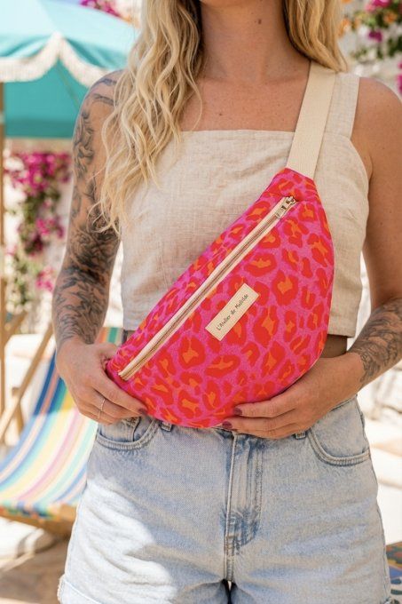 Sac banane adulte Léopard Fluo