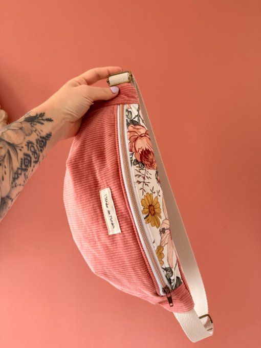 Sacs banane adulte Velours Rose Iconique