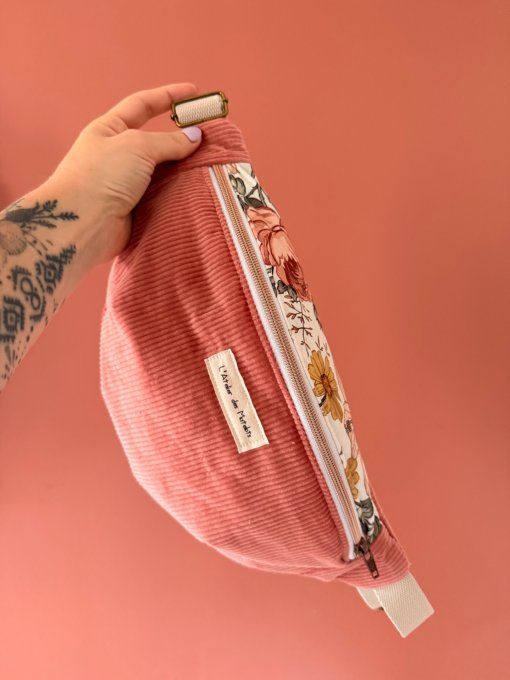 Sacs banane adulte Velours Rose Iconique